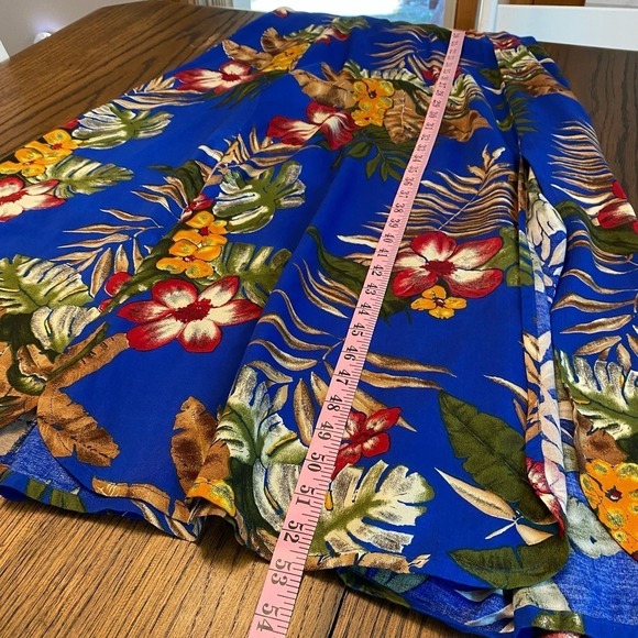 Serendipity Maui 100% Natural Rayon Tropical Maxi Dress Side Slits Luau Size M - Picture 8 of 12